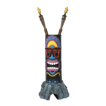 Tiki Maske auf Stein 1 lebensgroß