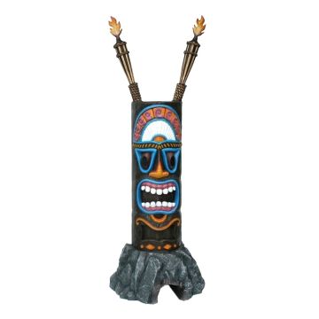 Tiki Maske auf Stein 2 lebensgroß