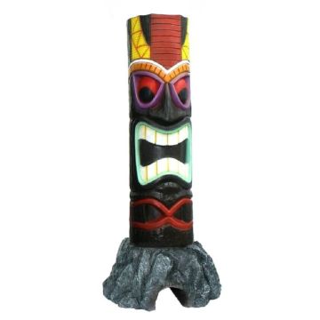Tiki Maske auf Stein 10 lebensgroß