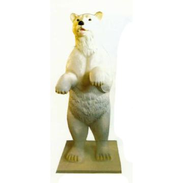 Eisbär groß stehend auf Grundplatte lebensgroß