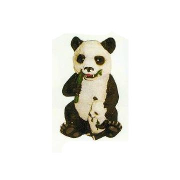 Pandabär mit Kind frisst Bambus verkleinert