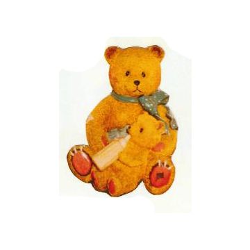 Teddybär mit Kind im Arm lebensgroß