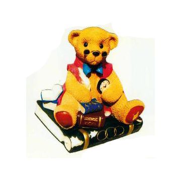 studierender Teddybär lebensgroß