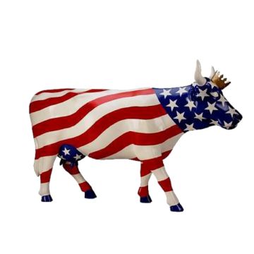 Kuh Amerika mit Krone lebensgroß