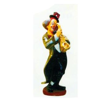 kleiner Clown mit Saxophon verkleinert
