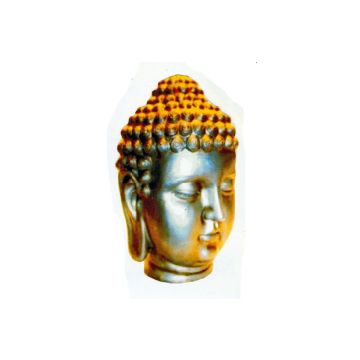 goldener Buddhakopf lebensgroß