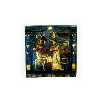 schwarze ägyptische Wandtafel mit goldener Bemalung lebensgroß