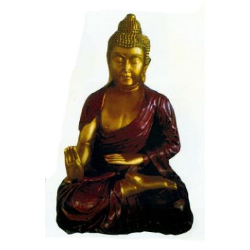 Buddha gold mit rotem Umhang verkleinert
