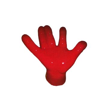 rote große Hand als Hocker übergroß XXL