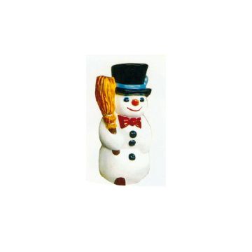 kindlicher Schneemann mit Besen verkleinert