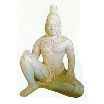 Mayafigur mit heller Bemalung lebensgroß
