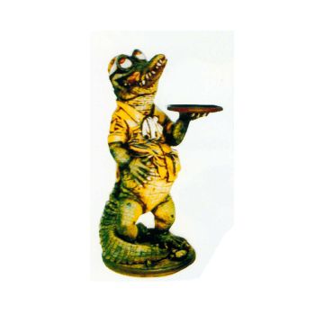 Krokodil stehend mit Tablett verkleinert
