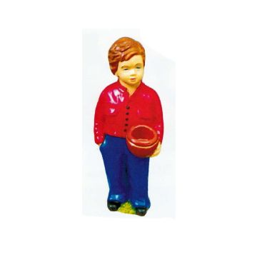 kleiner Junge mit Gefäß in der Hand verkleinert