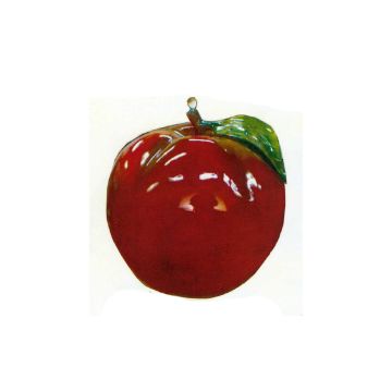roter Apfel mit Blatt vergrößert