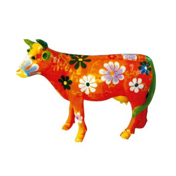 kleine Kuh bemalt mit Blüten verkleinert