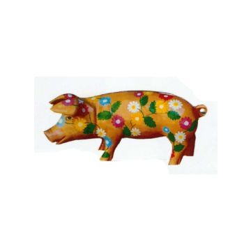 Schweinchen mit Blumen bemalt verkleinert