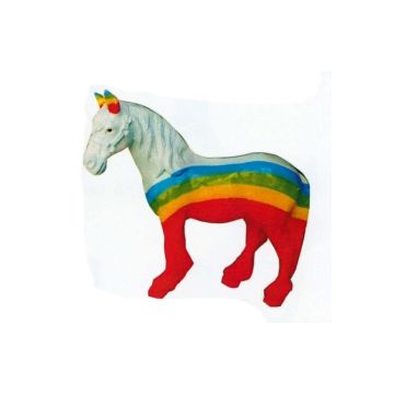 kleines Pferd mit Regenbogen Bemalung verkleinert