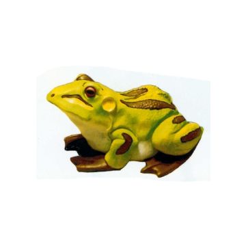 großer sitzender grüner Frosch lebensgroß