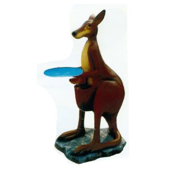 großes Känguru mit Tablett lebensgroß