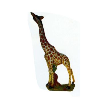 kleine Giraffe Kopf oben fressend verkleinert