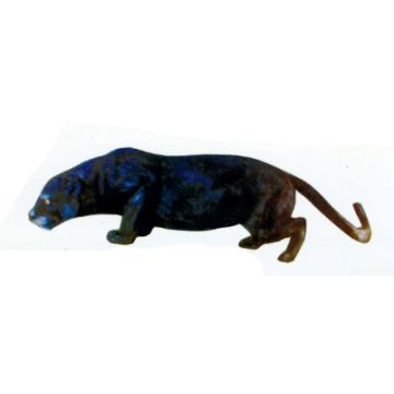 lebensgroßer kriechender Jaguar schwarz lebensgroß