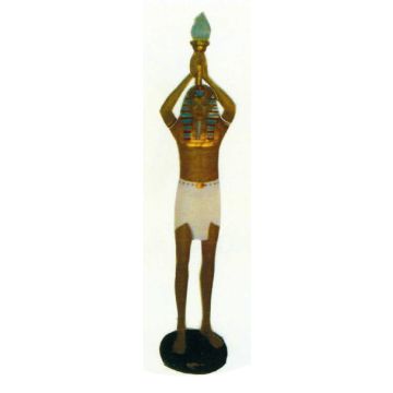 Ägypter als Fackelträger mit Lampe lebensgroß