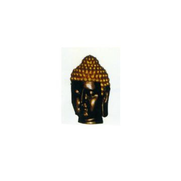 braun goldener Buddhakopf groß vergrößert