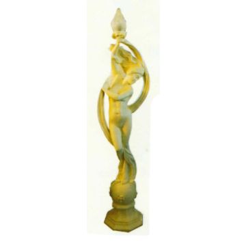 antike Frauenstatue mit Lampe verkleinert