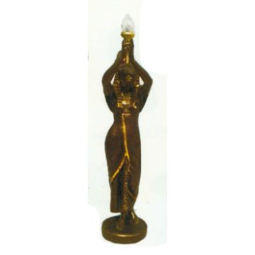 Ägypterin braun gold als Fackelträgerin mit Lampe lebensgroß