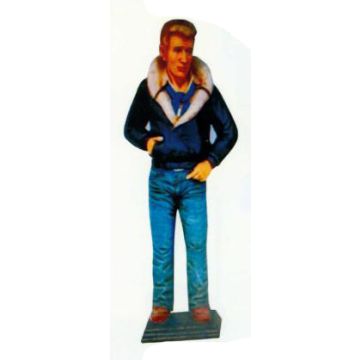 James Dean ganz cool in Fliegerjacke lebensgroß