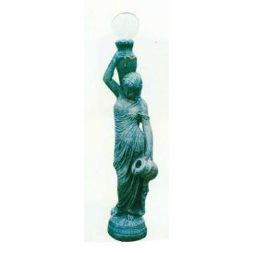 antike Frauenfigur mit Vasen als Stehlampe verkleinert