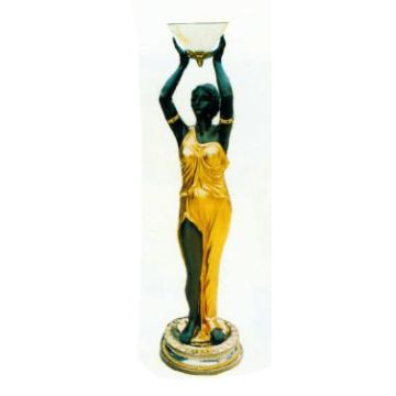 antike Frauenfigur als Stehlampe lebensgroß
