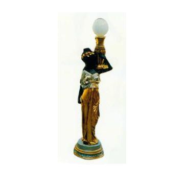 kleine Stehlampe mit antiker Frauenfigur verkleinert