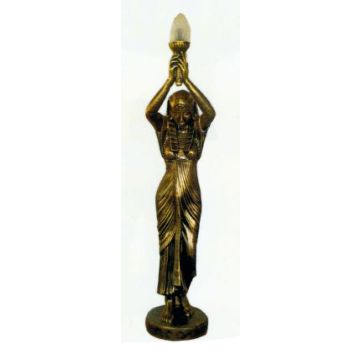 ägyptische Stehlampe goldene Frau verkleinert
