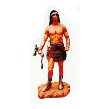 Indianerkrieger mit Beil lebensgroß