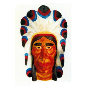 große Indianerbüste mit Federschmuck verkleinert