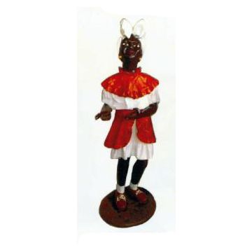 kleines dunkelhäutiges Mädchen im roten Kleid verkleinert