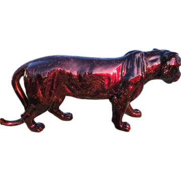 Panther in Metalliclackierung lebensgroß