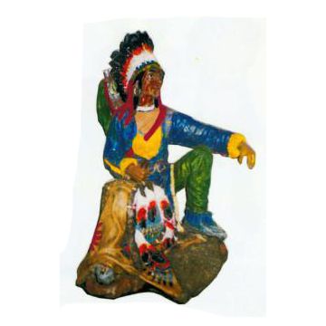 sitzender bunter Indianer verkleinert