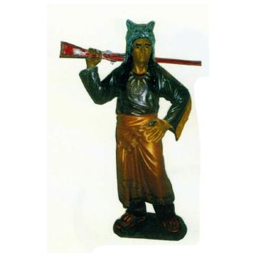 kleiner Indianer als Jäger mit Gewehr verkleinert