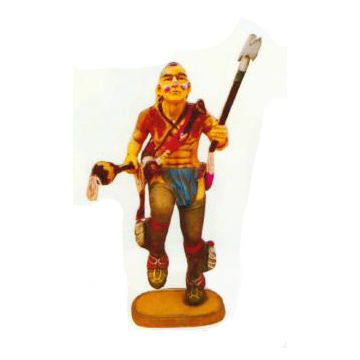 tanzender kleiner Indianerkrieger mit Axt und Rassel verkleinert