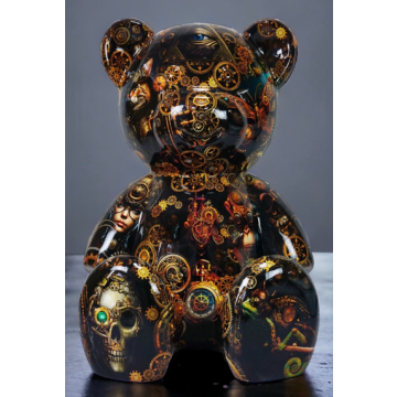 Teddybär bunt gestreift vergrößert