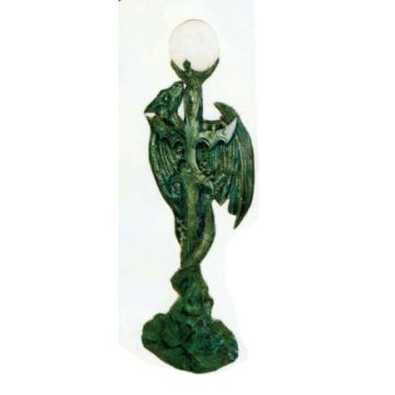 Schwertstehlampe mit Drachen verkleinert