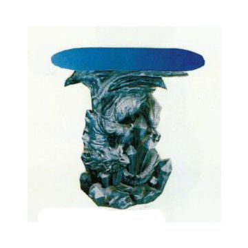 Glastisch mit Drachenfigur verkleinert
