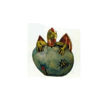 Drachenei mit geschlüpften Drachenbaby verkleinert