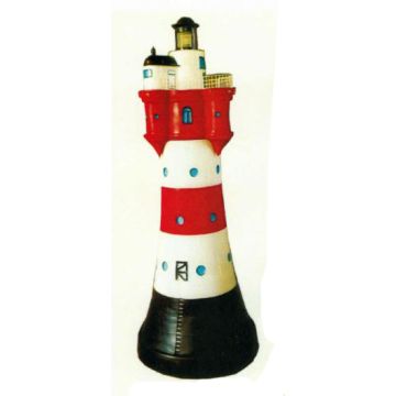 großer Leuchtturm rot weiß gestreift verkleinert