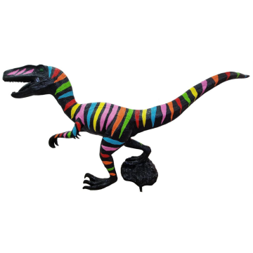 Bunter Velociraptor lebensgroß