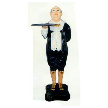 Kellner mit Frack und Tablett klein verkleinert