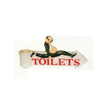 Schild zu den Toiletten verkleinert