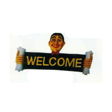 Ladenschild Willkommen und bitte erneut kommen verkleinert